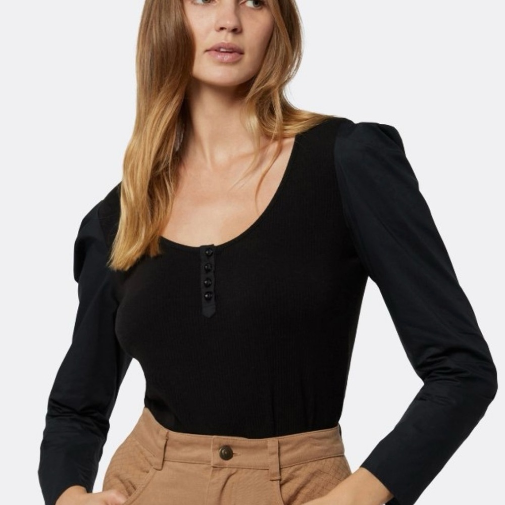 Joie Nadine Long Sleeve Top NWT Women’s size XS Cavier Black